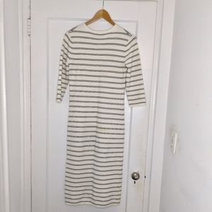 Theory striped knit midi dress